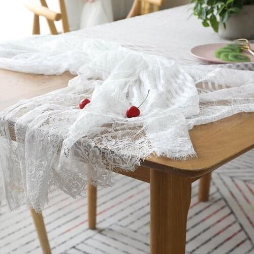 Nordic White Transparen Lace Table Cloth Tablecloth Dining Table Cover Cloth Textile Wedding Party Hotel Home Decor
