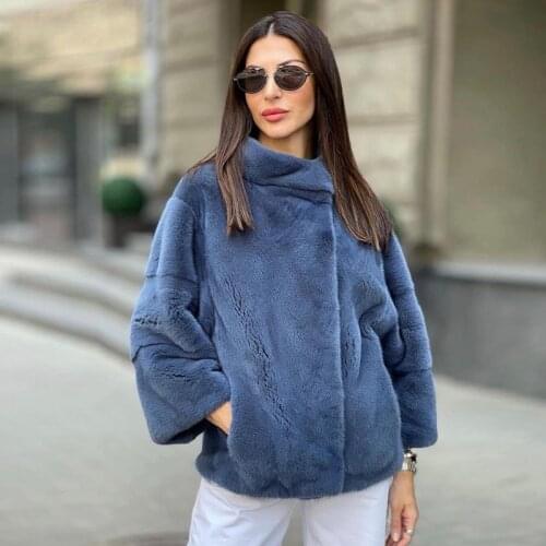 BFFUR 2021 Womens Real Fur Coat Winter Fashion Full Pelt Genuine Mink Fur Coat Regular Length Stand Collar Mink Fur Overcoats