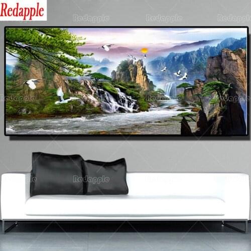 Large size DIY Diamond Embroidery Diamond Flowing water and wealth full rhinestone Diamond painting cross stitch,needlework gift