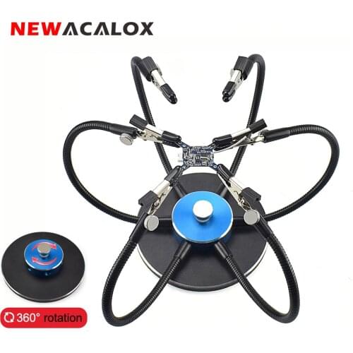 NEWACALOX Soldering PCB Holder Tool Welding Station Rotating Chassis Workshop Soldering Helping Hand Welding Third Hand Tool