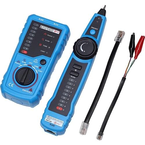Elisona RJ11 RJ45 Cat5 Cat6 Telephone Wire Network Tracker Tracer Toner Ethernet LAN Cable Tester Detector Line Finder Gadgets