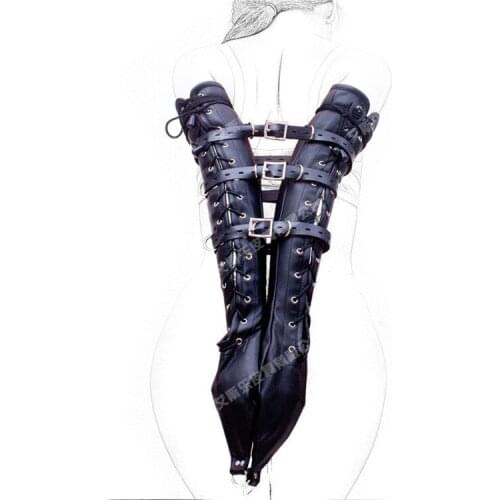 Adult Game Erotic Toys PU Leather Arm Bondage Restraints Wrist /Hand Cuffs Bondage Harness Strap-on Sex Toys For Female Male