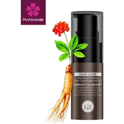 VIBRANT GLAMOUR Hair Growth Essence Moroccan Essential Oil Liquid Treatment Loss Enhance Smooth Reduce Forks Dryness Hair Care