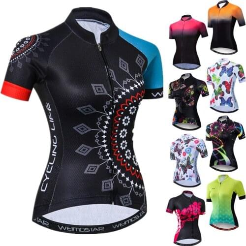 Weimostar Pro Cycling Jersey Women Summer Short Sleeve Bicycle Shirt Breathable Bike mtb Jersey Mountain Cycling Clothing Ropa