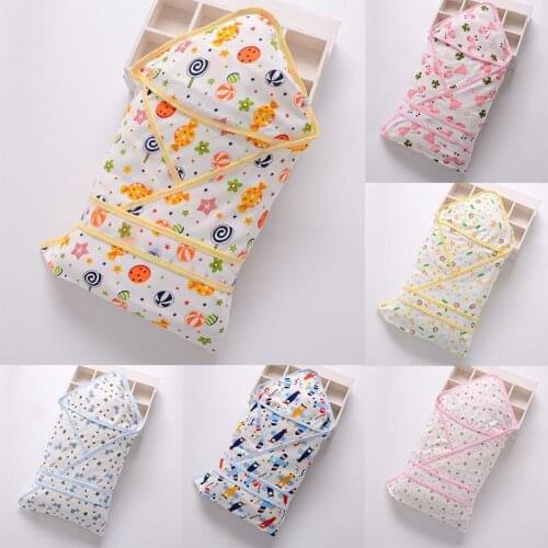Cotton Newborn Baby Swaddle Wrap Month Blankets Breathable Soft Infant Cartoon Pattern Baby Towel Swaddle Wrap Blanket Sleepsack
