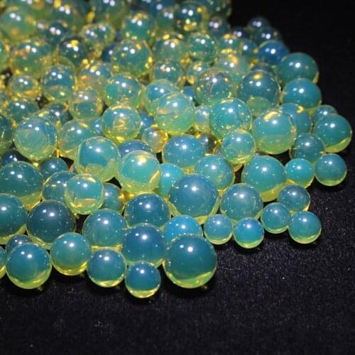 ICNWAY Mexico Blue Amber Round Loose Beads Natural Raw Ore 3A Water Purification DIY Ring Necklace Bracelet Inlaid with Beads