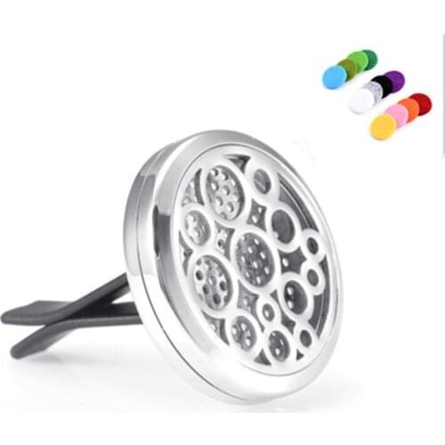 IJP0127 Round Tree Clover Car Perfume Refill Charm Perfume Oil Locket With Free Pads Pendant For Women Free Shipping