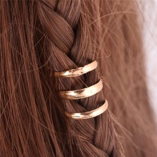 2 PCS Adjustable Braid Cuff Clips Dreadlock Beads Tube Ring For Braids Hair Beads