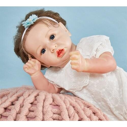 22inch About 55CM Bebe Doll Reborn Toddler Girl White Princess Reborn Baby Handmade Reborn Baby Doll Gift For Children Playmate