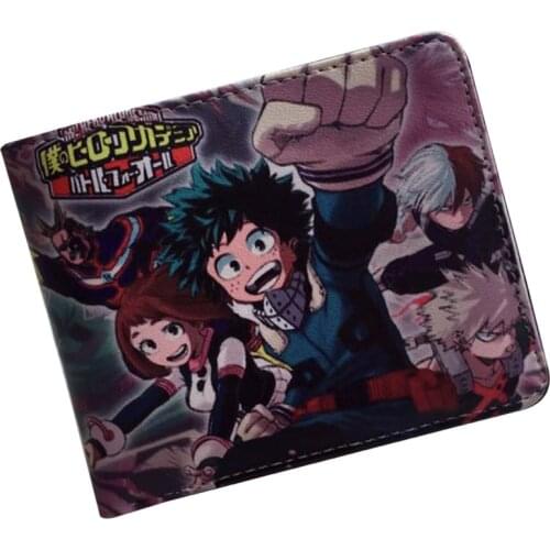 Hot Selling Anime My Hero Academia Wallet Coin Bag Mens Wallet With New Card Holder Dollar Bifold Short Purse