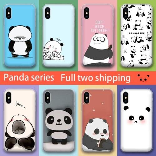 Lovely Cute panda silicone Phone Case For iPhone 11 12 Pro Max XR X XS Max 5 5S SE 2020 7 8 6 6S Plus soft tpu cover