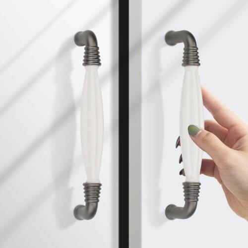 Fashion Furniture Hardware Zinc Alloy Door Handles Country Style Ceramic Drawer Pulls Knob Kitchen Cabinet Handles And Knobs