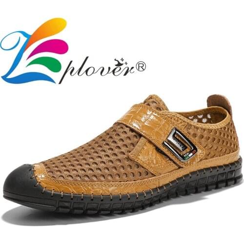 Summer Mens Shoes Mesh Men Casual Shoes Lightweight Breathable Soft Leather Shoes For Men Loafers Walking Sneakers Men Footwear