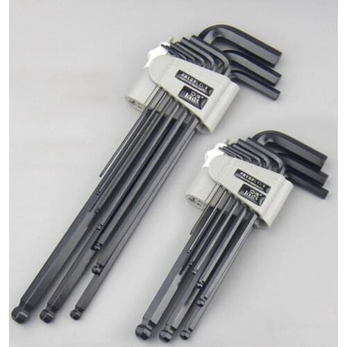 JERXUN 9pcs/set 1.5-10mm Durable Toughen Ball Head Allen Wrench Set High Quality Multi-function Inner Hexagon Spanner Allen Key