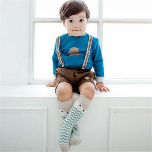 Baby Socks Newborn Girl Boy Anti-slip Knee High Sock Animal Fox Cat Cartoon Pattern Cotton CuteInfant Toddler Socks