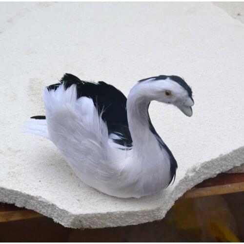 New simulation swan toy Foam and feathers black and white swan gift about 25cm 0818