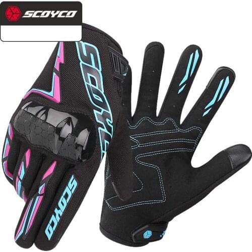 New SCOYCO Summer Motorcycle Gloves Mesh breathable Thin glove TPU Shell Touch screen Moto riding Protective equipment for men
