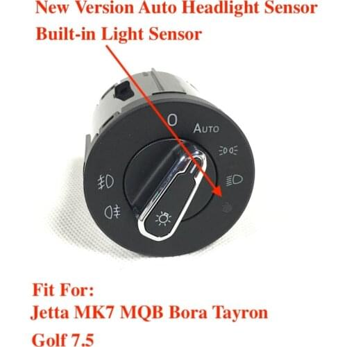 New Version Built-in Auto Head Light Sensor Headlight Switch For VW MQB Jetta Golf 7.5 MK7 Tayron New Bora Passat