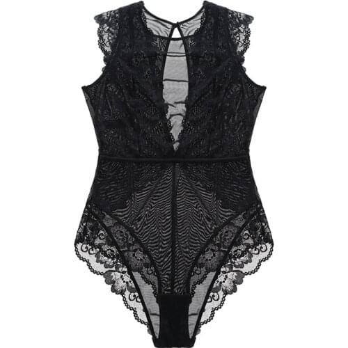 Sexy deep V translucent lace mesh nightgown soft and comfortable nightgown CYHWR