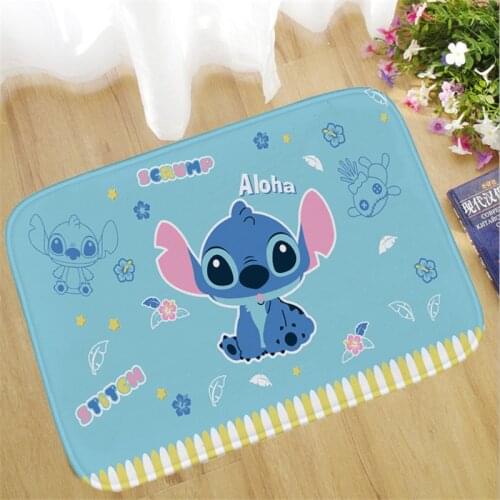 60x40cm Stitch Welcome Doormat Outdoor Carpet Absorbent Bathroom Floor Mats Kitchen Rug Non-slip Bedroom Foot Mat Rug