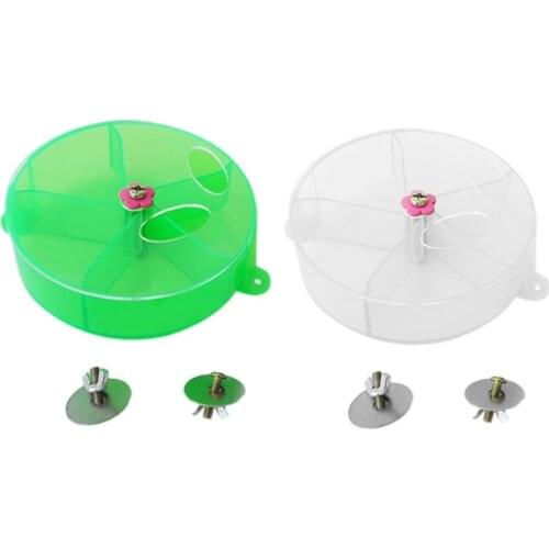 Bird Creative Foraging Toy Cage Feeder Treat Holder Seed Food Ball Rotate Wheel for Parrot Parakeet Cockatiel Conure