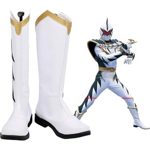 Bakuryuu Sentai Abaranger Mikoto Nakadai Cosplay Boots White Shoes Custom Made
