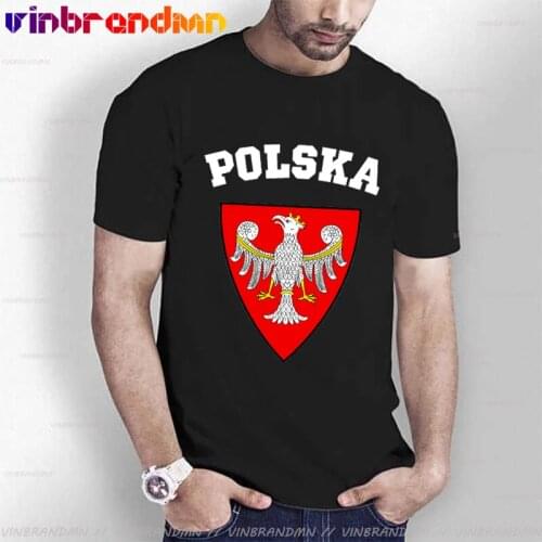 Vintage Poland Crest Design polska T-shirt Polish Eagle Shield Awesome Pattern T Shirts Polska Fans Tops Tees Hombre Camiseta