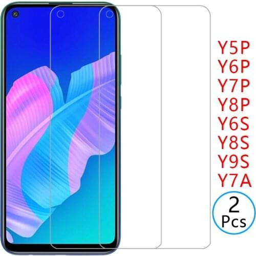 Tempered glass screen protector for huawei y5p y6p y7p y8p y6s y8s y9s y7a case cover coque on y 5p 6p 7p 8p 6s 8s 9s 2020 2019