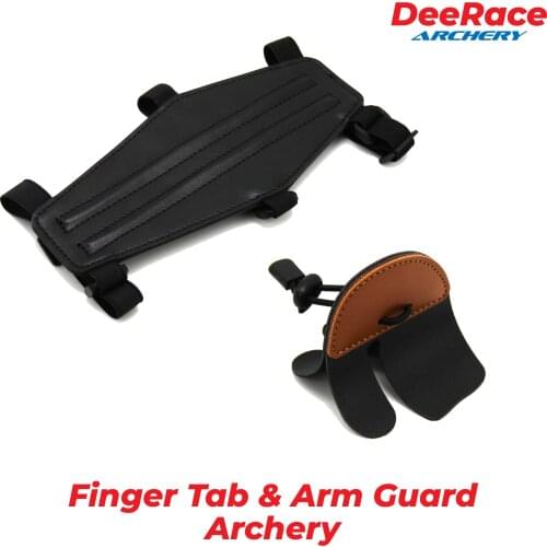Archery Finger Tab and Arm Guard Protector for Hunting Bow Training Bow Recurve Bow Archery Accessories RH Right Hand