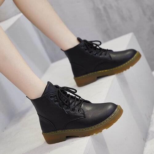 Martin Boots Womens Fall/winter 2020 New Versatile Students' Thick-soled Boots Women Shoes