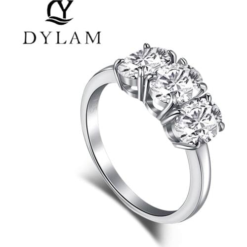 DYLAM Ring For Women 925 Sterling Silver Zircon Simple Fashion Popularity Jewelry For Women Exquisite Jewelry Wedding Band birth