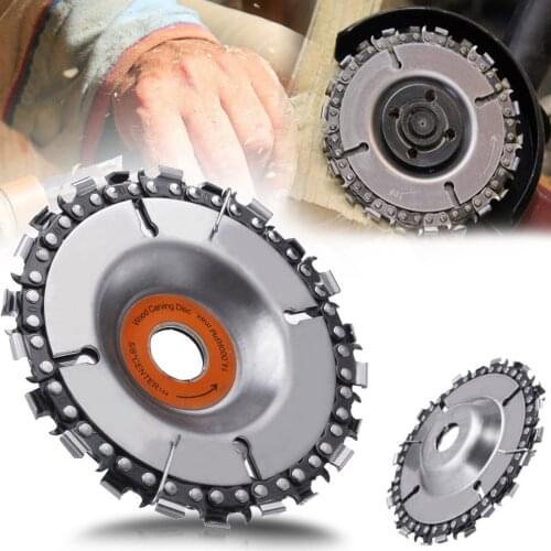 1Pcs 4-9 Inches Wood Carving Disc Grinder Chain Disc Chain Saw Cutting Disc for 100/115/125/180/235mm Angle Grinder Carving Tool