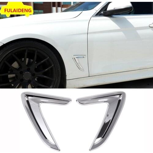 2pcs For BMW 3 Series F30 316 320li ABS Chrome Side Air Flow Fender Intake Vent Cover 12-16 Car Styling Accessories