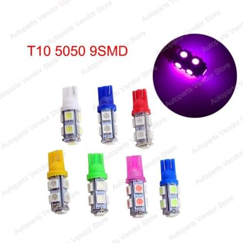20Pcs Purple T10 W5W 5050 9SMD Car Wedge LED Bulbs Replacement Clearance Lamps Door Reading Tail Box License Plate Lights 12V