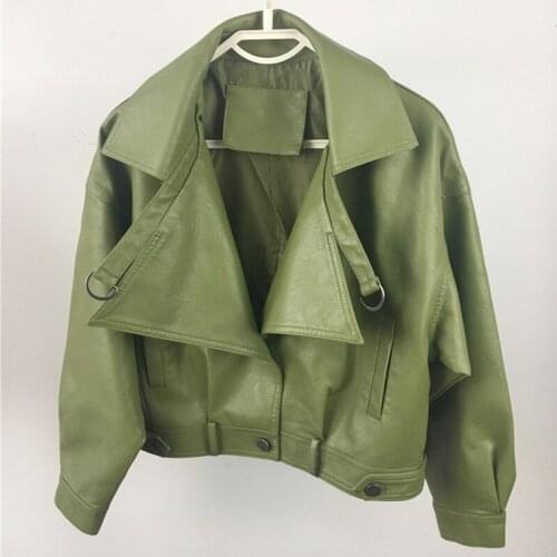 2020 New Spring Women Faux Leather Jacket PU Motorcycle Biker Coats Female Punk Outwear Loose Streetwear Bomber Ladies Jackets