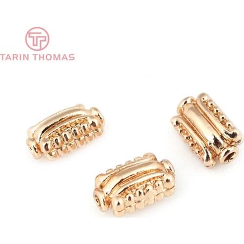 10PCS 11x7.3MM 24K Champagne Gold Color Plated Brass Spacer Beads Bracelet Beads High Quality Diy Jewelry Accessories