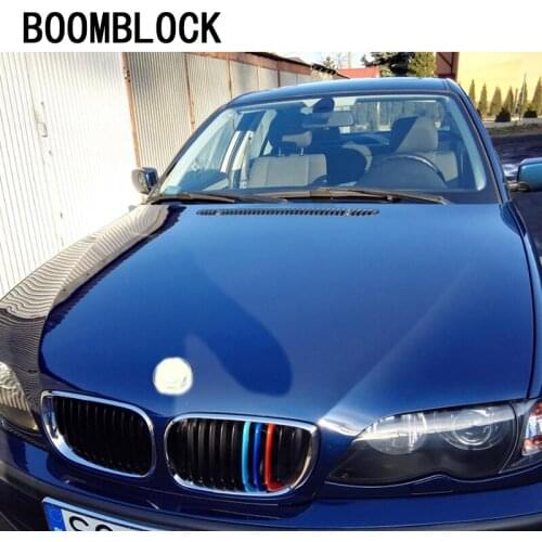 3D M Styling Car Front Grille Trim Sport Strips Cover Performance Stickers for 1997-2001 2002-2004 BMW 3 Series E46 Accessories