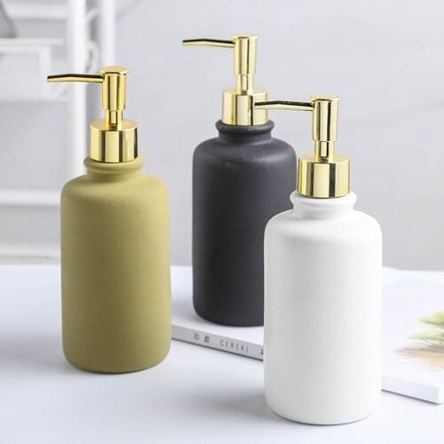 450ml Soap Dispenser Bathroom Shower Gel Hand Sanitizer Shampoo Bottle Nordic Ceramic Replace Empty Storage Sub-bottle