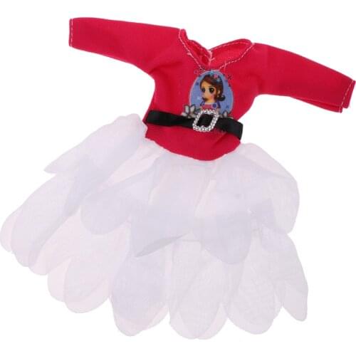 4x Fashion Doll Clothes Dress Skirt for Barbie Dolls with Belt Multi-color #1
