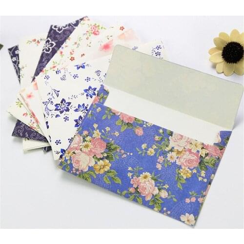 5pcs Vintage Flowers Envelopes Romantic Letter Paper Cover DIY Greeting Invitation Card Bag Wages Cover Party Wedding Supplies