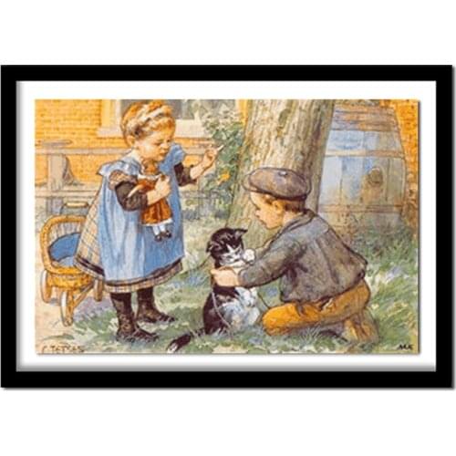 5D Diy Diamond Painting Cross Stitch Children Old School Rhinestones Full Square Diamond Embroidery Needlework DM895