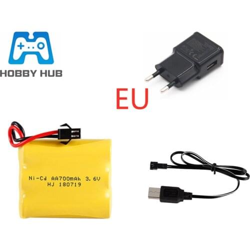 3.6V 700mah NI-CD Battery AA 3.6V Battery Pack RC Toy Model Battery 3.6 V and USB Charger For RC Toys Cars Boats Truck