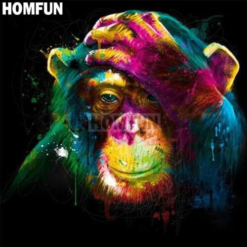 HOMFUN Full Square/Round Drill 5D DIY Diamond Painting "Orangutan" Embroidery Cross Stitch 5D Home Decor Gift A02666