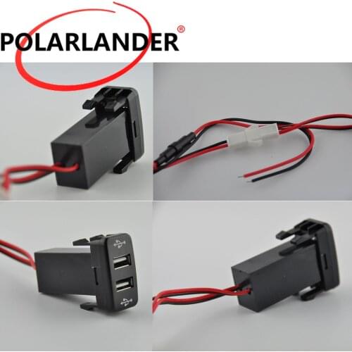 Dual USB Car Charger Socket Dashboard Phone Charger Interface Socket Car Charger Use for NISSAN 12V 2.1A