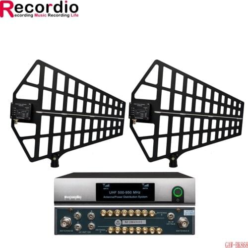 AW-BK868 Directional Antenna Mic Splitter Collector Antenna Distributor Amplifier for 8 Sets Wireless Microphone System