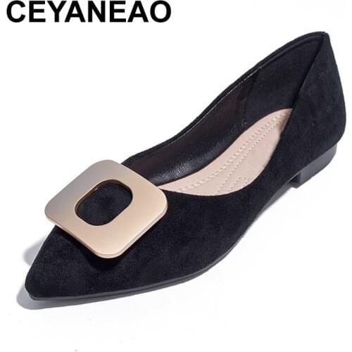 CEYANEAOPlus size 41/42 roll-shoes woman flats Chaussures Woman Ballerina shoes sweet girl Ballet lady brand shoes square shoes