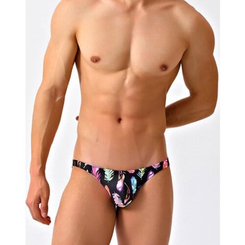 Black sexy tight low waist swimwear 2021 hot gay narrow side swim briefs bikini swimsuits men swimming pool party bathing suits