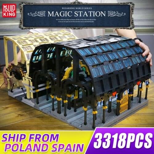 MOULD KING Building Blocks Creative Toys The MOC Magic Movie Express Train Station Model Assembly Bricks Kids Christmas Gifts
