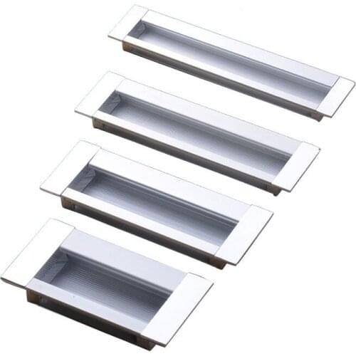 Classic Aluminum Embedded Cabinet Drawer Door Hardware Pull Handles Furniture concealed installation Handle 10Pcs