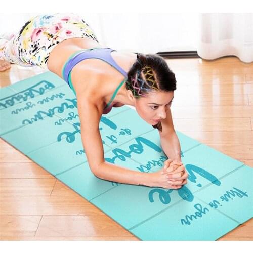 PVC Foldable Non-Slip Yoga Mat Thick Exercise Pad Yoga Sport Pilates Supplies Mat for Fitness Beach Mat Large Fitness Equipment